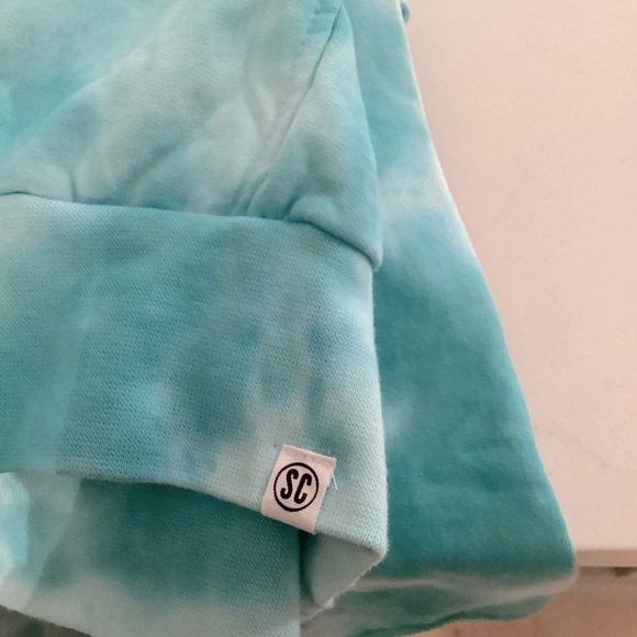 TIE-DYE Drawstring Pullover Hoodie Blue Turquoise Size L - Picture 5 of 12